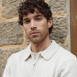 Threadbare Long Sleeve Quarter Zip Polo Jumper -Urban Gent 29892869 l a3