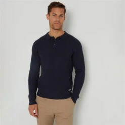 Threadbare Knitted Long Sleeve Polo Jumper -Urban Gent 29894918 l a2