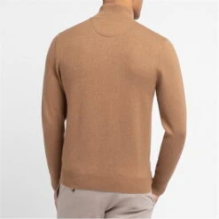 Eden Park Brown Zip Cardigan With Stand-up Collar -Urban Gent 30967604 l a2