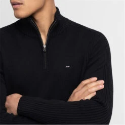 Eden Park Black Quarter Zip Knitwear -Urban Gent 30974703 l a4