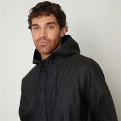 Threadbare Microfleece Lined Hooded Rubberised Raincoat -Urban Gent 31125903 l a3
