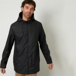 Threadbare Microfleece Lined Hooded Rubberised Raincoat -Urban Gent 31125903 l a4