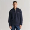 Gant TEXTURED COTTON H-ZIP EVENING BLUE -Urban Gent 31372118 l