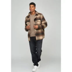 SikSilk Printed Logo Check Overshirt -Urban Gent 31521305 l a3