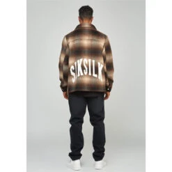 SikSilk Printed Logo Check Overshirt -Urban Gent 31521305 l a4