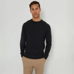 Threadbare Textured Stripe Knitted Crew Neck Jumper -Urban Gent 31524503 l a2