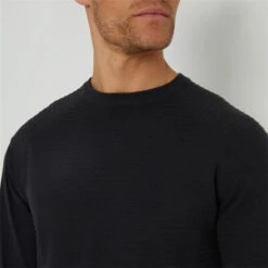 Threadbare Textured Stripe Knitted Crew Neck Jumper -Urban Gent 31524503 l a3