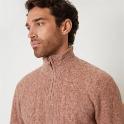 Threadbare Cable Knit Detail Quarter Zip Jumper -Urban Gent 31747805 l a3