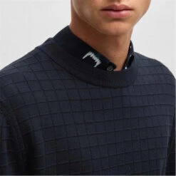 Hugo Scoult Grid Pattern Regular-Fit Sweater -Urban Gent 31751918 l a3