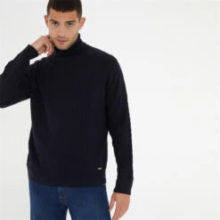 Threadbare Cable Knit Roll Neck Jumper -Urban Gent 31804218 l