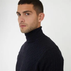 Threadbare Cable Knit Roll Neck Jumper -Urban Gent 31804218 l a3