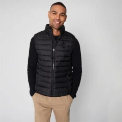 Threadbare Federal Matte Finish Padded Funnel Neck Gilet