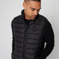 Threadbare Federal Matte Finish Padded Funnel Neck Gilet -Urban Gent 32924603 l a3