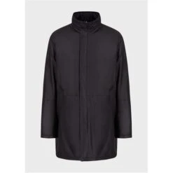 Emporio Armani Zipped High Neck Coat -Urban Gent 33351318 l a10