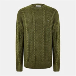 Jack Wills Acid Wash Cable Knit Jumper