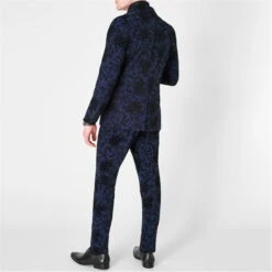 Novello Skinny Fit Flocked Suit Jacket -Urban Gent 52022718 l a3