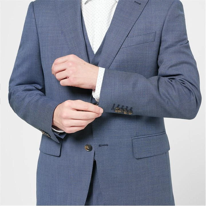 Wilder Tailored Fit Blue Birdseye Suit Jacket 7 Wilder Tailored Fit Blue Birdseye Suit Jacket - Image 5