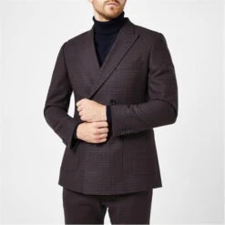 Torbay Slim Fit Burgundy Check Suit Jacket -Urban Gent 52082908 l a2