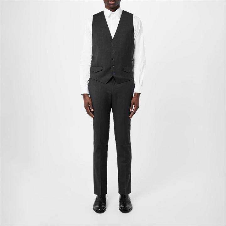 Kilburn Charcoal Slim Fit Waistcoat - Italian Fabric 5 Kilburn Charcoal Slim Fit Waistcoat - Italian Fabric - Image 3
