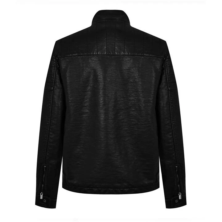 Men's Faux Leather Jacket 4 Men's Faux Leather Jacket - Image 2