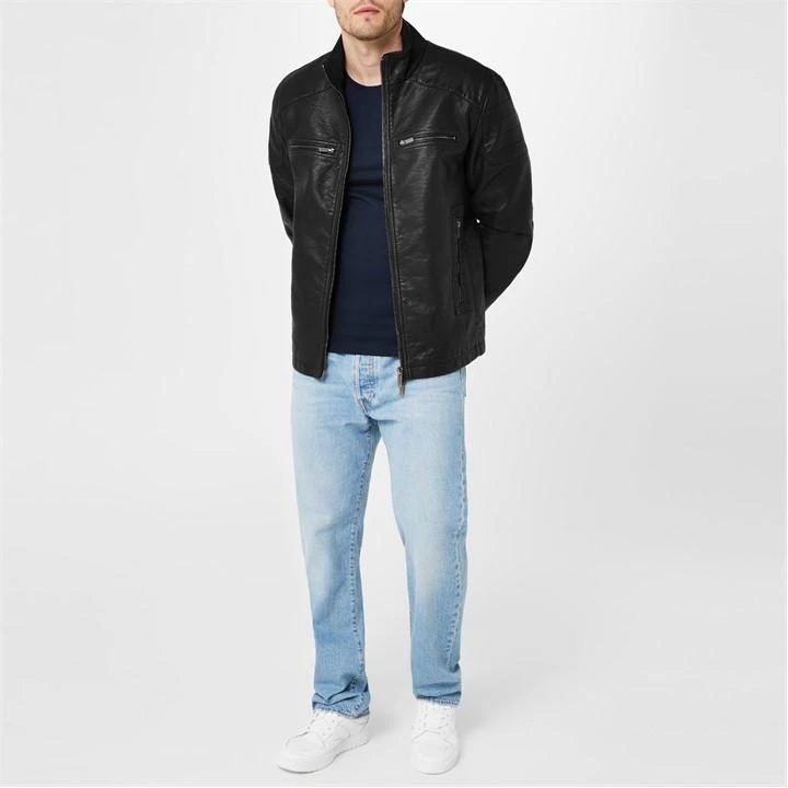 Men's Faux Leather Jacket 5 Men's Faux Leather Jacket - Image 3