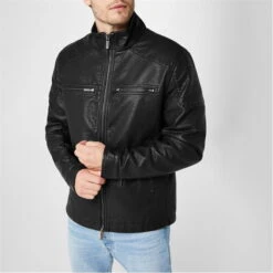 Men's Faux Leather Jacket 13 Men's Faux Leather Jacket -Urban Gent 60088303 l a6