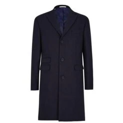 Ted Baker Navy Woolen Melton Coat