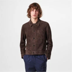Leather Buttoned Overshirt -Urban Gent 61378805 l a2